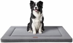 WESTERN HOME Dog Bed for Crate, Medium/Large Dogs Crate Bed with Soft Wavy Plush Comfortable Anti-Slip Kennel Pad Washable Pet Beds Mat for Dogs & Cats, Grey
