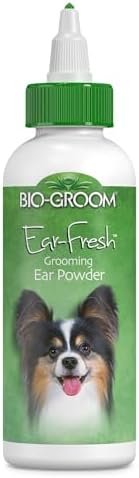 Bio-Groom Ear-Fresh Dog Grooming Ear Powder – Cat & Dog Ear Cleaner, Dog Bathing Supplies, Puppy Wash, Cruelty-Free, Made in USA, Ear Powder for Dogs – 24 g 1-Pack