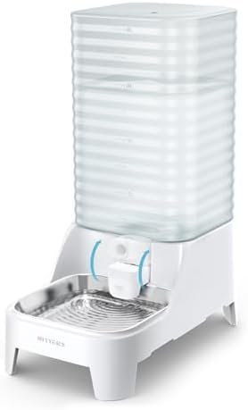 Automatic Dog Water Bowl Dispenser with Patented Faucet - 8L Large Gravity Cat Water Dispenser with Filter & Adjustable Base, Wide Mouth for Easy Clean, BPA-Free, Stainless Steel Pet Waterer for Pets