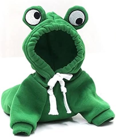 Warm Dog Winter Clothes Cute Fruit Dog Coat Hoodies Fleece Pet Dogs Costume Jacket for French Bulldog Chihuahua Ropa para Perro(Green,XS)