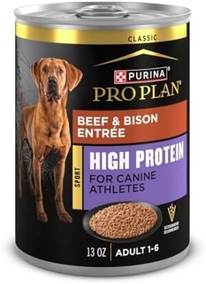 Purina Pro Plan Sport High Protein Wet Dog Food Beef and Bison Entrée - (Pack of 12) 13 oz. Cans