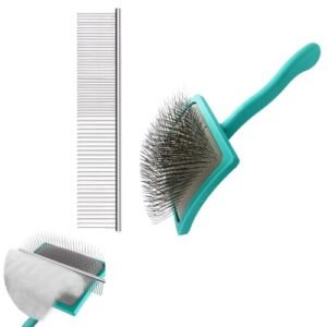 Extra Long Pin Dog Grooming Brush Haired Dogs- Pet Comb Value Kit,Dog Brushes for Goldendoodle, Labradoodle, Poodles - Pet Hair Brush for Medium- Long Haired Dogs-31mm