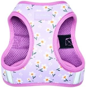 No Pull Harness for Small, Medium, Large Dogs, Heavy Duty, Adjustable, Breathable, Soft, Cute, Reflective, Dog Harness, Dog Vest, Pet Harness (Purple Daisy, Large)