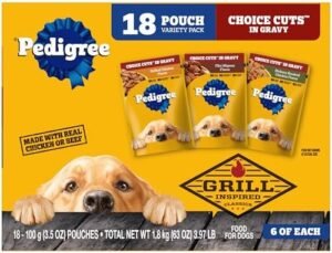 Pedigree Choice Cuts in Gravy Adult Soft Wet Dog Food 18-Count Variety Pack, 3.5 oz Pouches