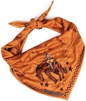 Wilderdog Dog Bandana with Lightweight Quick Drying Poly-Blend Mesh Material in Cowpoke
