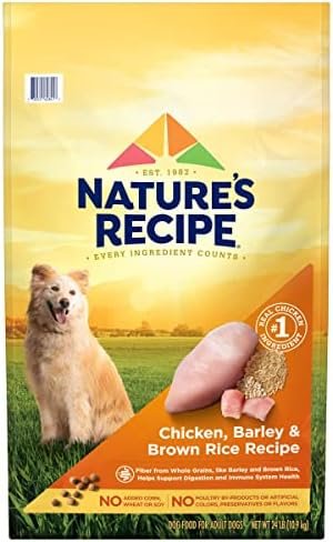 Nature′s Recipe Chicken, Barley & Brown Rice Recipe Dry Dog Food, 24 lb. Bag