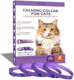 4 Pack Calming Collars for Cats: Pheromone Cat Calming Collars for Cats, Helps Promote Relaxation and Comfort